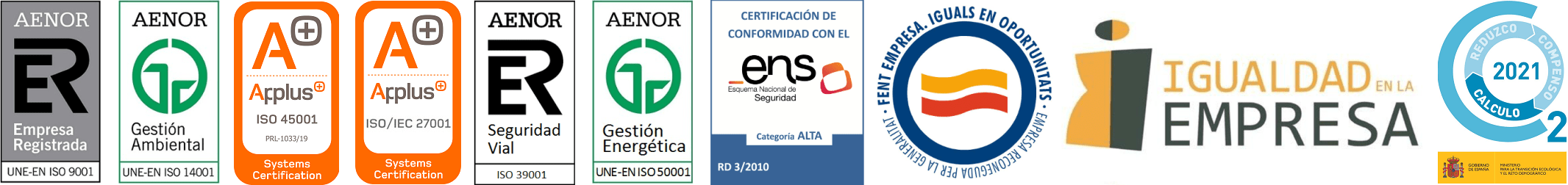 Certificaciones y sellos PAVAPARK